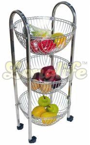 Stainless Steel Round Fruit And Vegetable Trolley