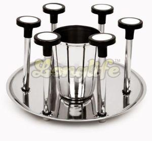 Stainless Steel Round Glass Stand
