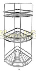 Three Tier Stainless Steel Corner Storage Rack