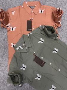 Men Butterfly Embroidered Casual Shirt