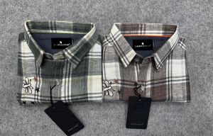 Men Checkered Party Brown Shirt