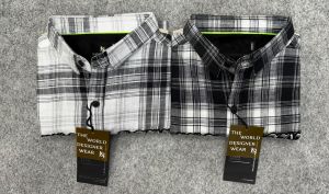 Men Black and White Checkered Shirt
