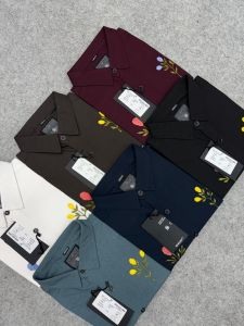 Black Floral Embroidery Design Shirt for Men