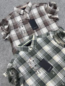 Men Checkered Party Brown Shirt