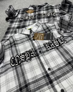 Men Black and White Checkered Shirt