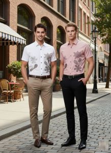 Embroidered Half Sleeve Men Casual Shirt