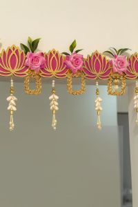 decorative artificial door wall hanging lotus flower toran