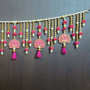 tl-07 handmade door hanging pink lotus style door bandarwal toran