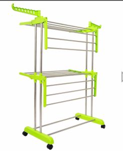 2 Layer Green Cloth Drying Stand