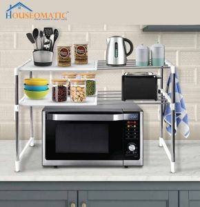 2 Layer Snow White Expandable Multipurpose Rack