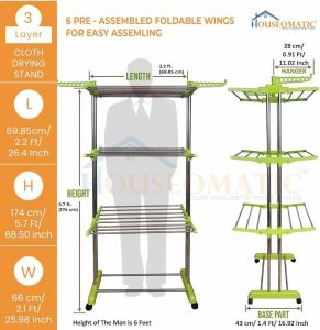 3 Layer Green Cloth Drying Stand