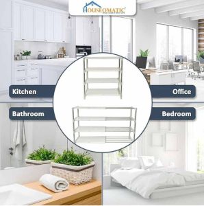 4 Layer Snow White Expandable Multipurpose Rack