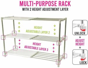 4 Layer Snow White Expandable Multipurpose Rack