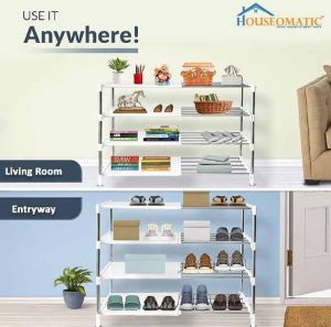 4 Layer Snow White Expandable Multipurpose Rack