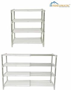 4 Layer Snow White Expandable Multipurpose Rack