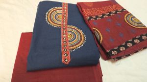 Premium Handcrafted Applique Work Pure Cotton Suit Material