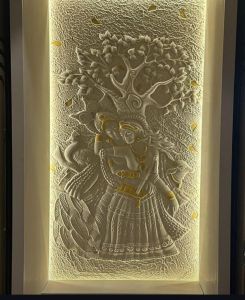 3d Radha Krishna Relief Mural