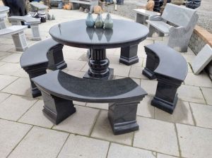 Black Granite Table Chair Set