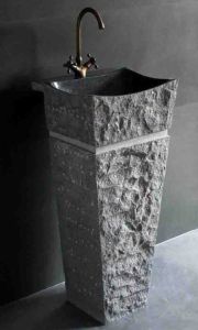 Black Stone Pedestal Washbasin