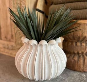 White Marble Flower Pot