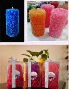 Rose Pillar Candle