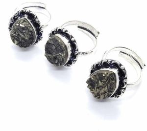 Pyrite Natural Raw Stone Ring