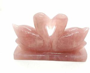 Rose Quartz Duck Pair