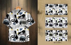 Boys Cotton Abstract Art Print Shirt