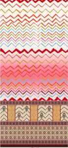 Chevron Fusion Border Style Cotton Fabric