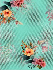 Floral Stripe Digital Print Fabric
