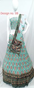 Ladies Cotton Mint Green Printed Lehenga Choli Set