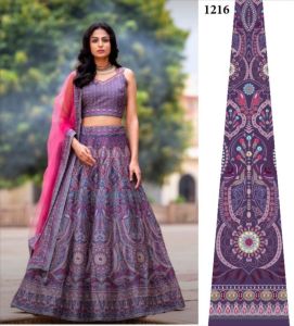 Ladies Printed Purple Lehenga Choli Set