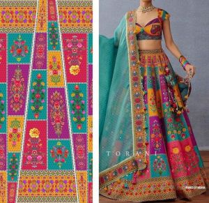 Ladies Silk Multicolor Patchwork Lehenga Set