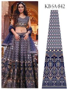 Ladies Silk Navy Blue Ethnic Lehenga Choli Set