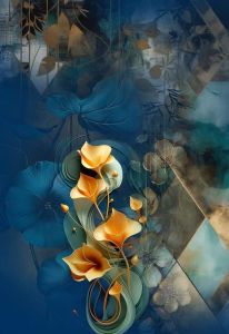 Luxury Floral Abstract Digital Print Rayon Fabric