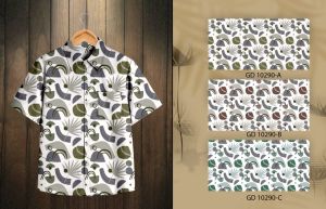 Men Cotton White Abstract Printed Casual Shirt