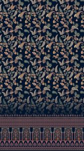 Nocturne Paisley Court Border Printed Cotton Fabric