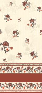 Vintage Floral Border Printed Cotton Fabric