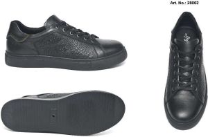 Black Texture Leather Casual Sneaker Shoes