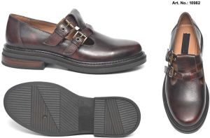 Brown Leather Double Buckled Marni Loafer