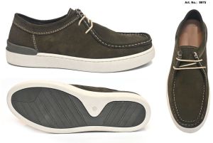 Green Men Lace Up Suede Derby Casual Shoes
