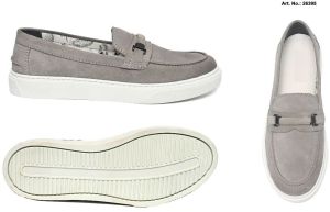 Grey Suede Slip On Loafer