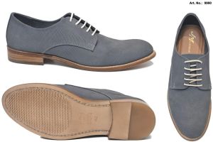 Teal Blue Suede Derby Shoes