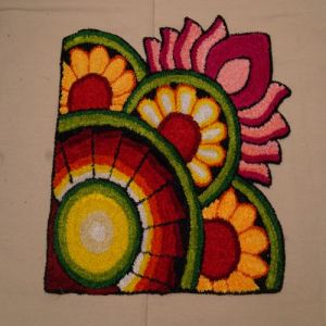 Decorative Handmade Woolen Rangoli Mat