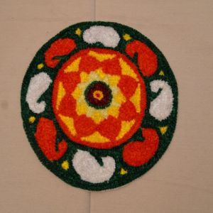 Decorative Handmade Woolen Rangoli Mat