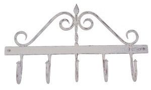 White Powder Coated Hand Forged Iron Wall Hook