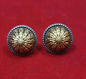 Elegant Gold Plated 925 Silver Stud Earrings