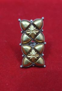 Ladies Flower Gold Plated 925 Sterling Silver Ring