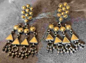 Ladies Hanging Gold Plated Earrings