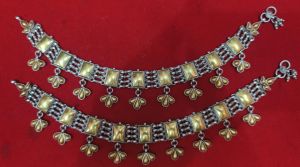 Ladies Silver and Gold Anklets